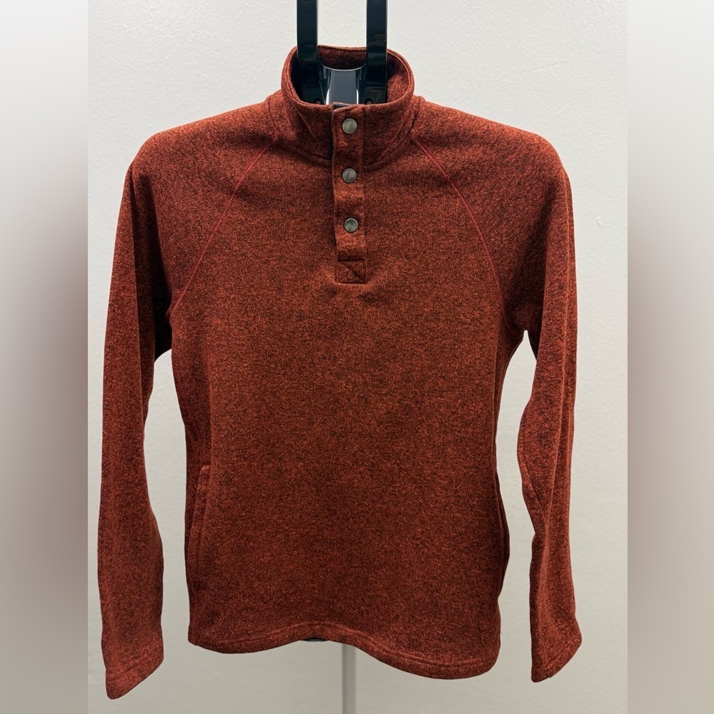 Sonoma Goods for Life Men’s Quarter-Snap Fleece Pullover – Rust Red – Size Small